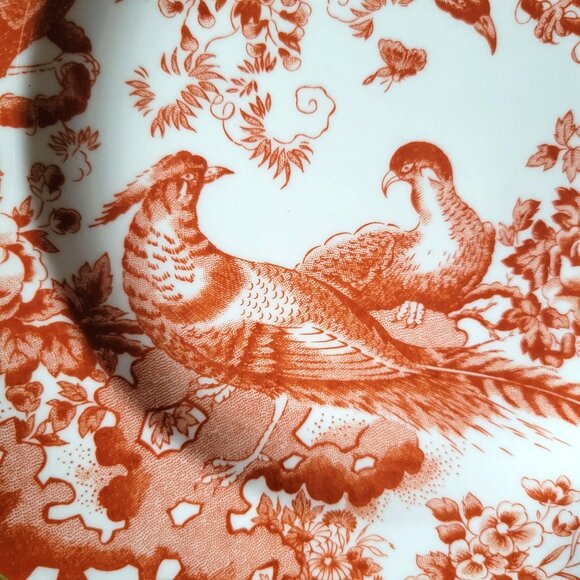 Royal Crown Derby Red Aves Pattern Salad Plate 8.375", Bird Plate - Picture 4 of 7
